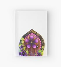 Lila Blumen-Fee-Tür Notizbuch