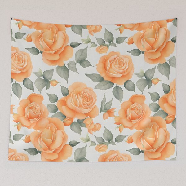 Item preview, Cheerful Watercolor Orange Roses Flowers Floral Patterns designed and sold by Wonder Of Light.