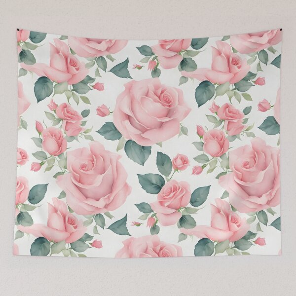 Item preview, Cheerful Watercolor Pink Roses Flowers Floral Patterns designed and sold by Wonder Of Light.