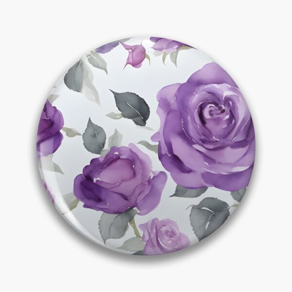 Item preview, Cheerful Watercolor Purple Roses Flowers Floral Patterns designed and sold by Wonder Of Light.