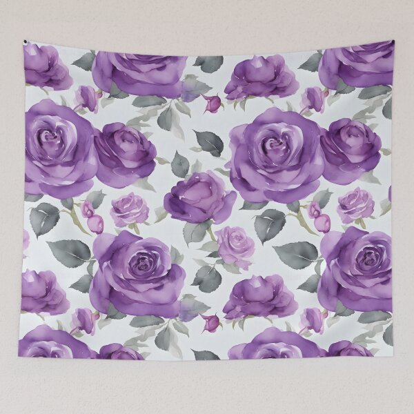 Item preview, Cheerful Watercolor Purple Roses Flowers Floral Patterns designed and sold by Wonder Of Light.