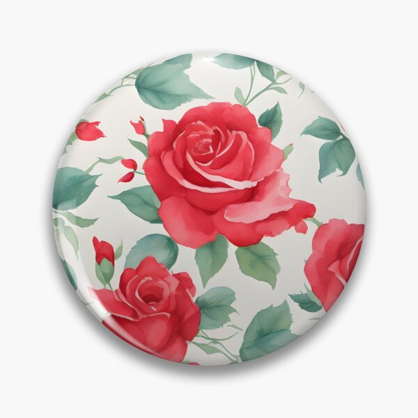 Item preview, Cheerful Watercolor Red Roses Flowers Floral Patterns designed and sold by Wonder Of Light.