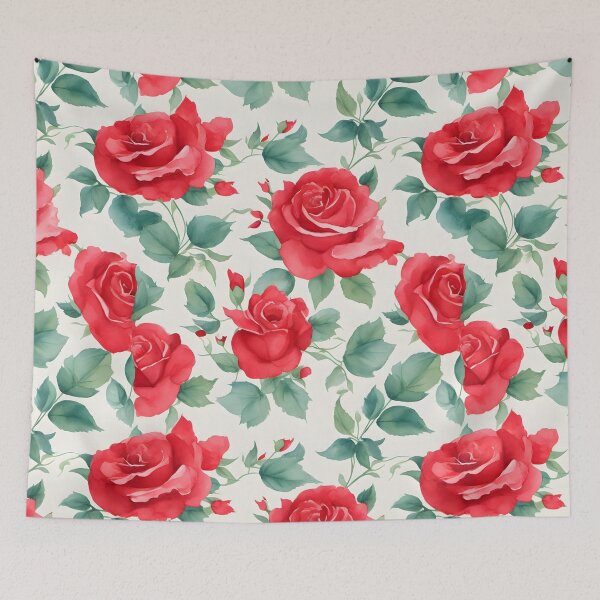 Item preview, Cheerful Watercolor Red Roses Flowers Floral Patterns designed and sold by Wonder Of Light.
