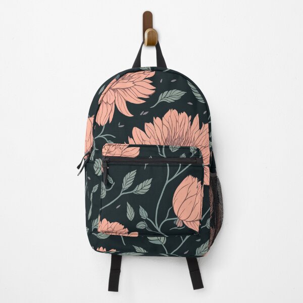 Item preview, Peach Peony Flowers on Teal, Floral Botanical Pattern designed and sold by Itaya Art.