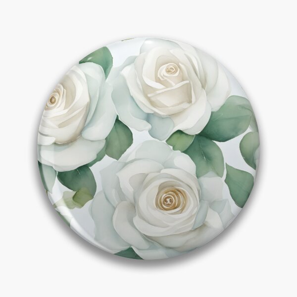 Item preview, Cheerful Watercolor White Roses Flowers Floral Patterns designed and sold by Wonder Of Light.