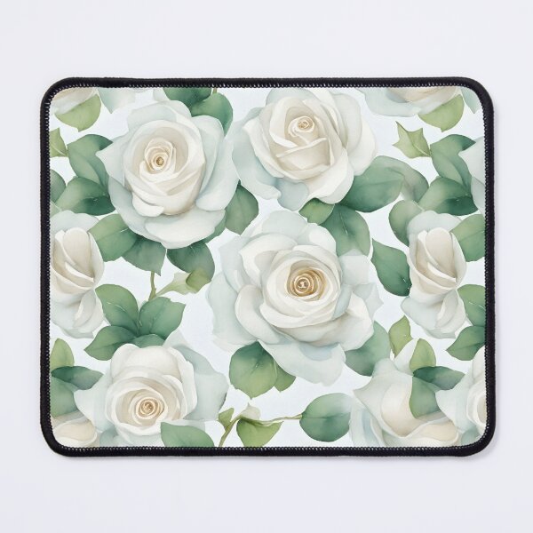 Item preview, Cheerful Watercolor White Roses Flowers Floral Patterns designed and sold by Wonder Of Light.