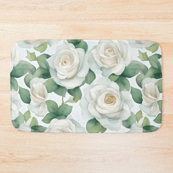 Item preview, Cheerful Watercolor White Roses Flowers Floral Patterns designed and sold by Wonder Of Light.
