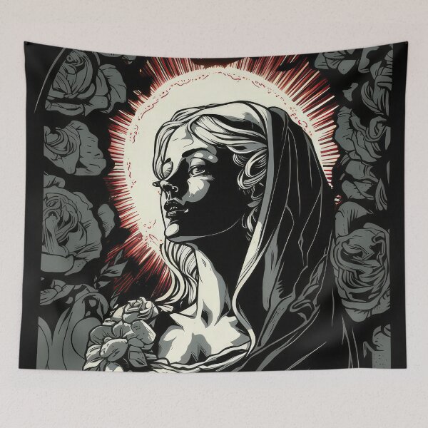 Item preview, Madonna art | Christian decor | Catholic print | Mary portrait designed and sold by ThatsTheStyle.