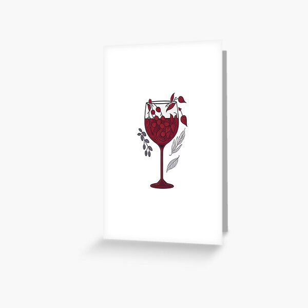 Aesthetic Boho Wine Glass Greeting Card for Sale by Cravio