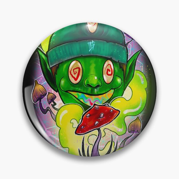 Item preview, Green self transforming mushroom machine elf -Psychedelic Art, designed and sold by Mitch616Art.