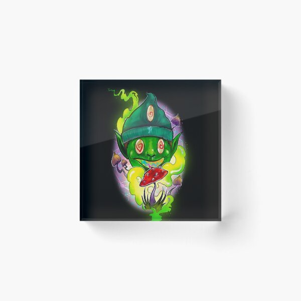 Item preview, Green self transforming mushroom machine elf -Psychedelic Art, designed and sold by Mitch616Art.