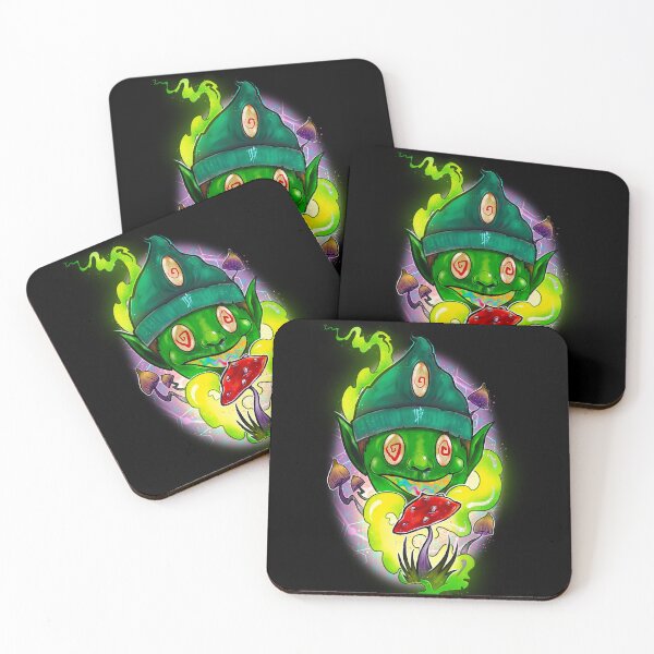 Item preview, Green self transforming mushroom machine elf -Psychedelic Art, designed and sold by Mitch616Art.