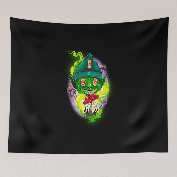 Item preview, Green self transforming mushroom machine elf -Psychedelic Art, designed and sold by Mitch616Art.