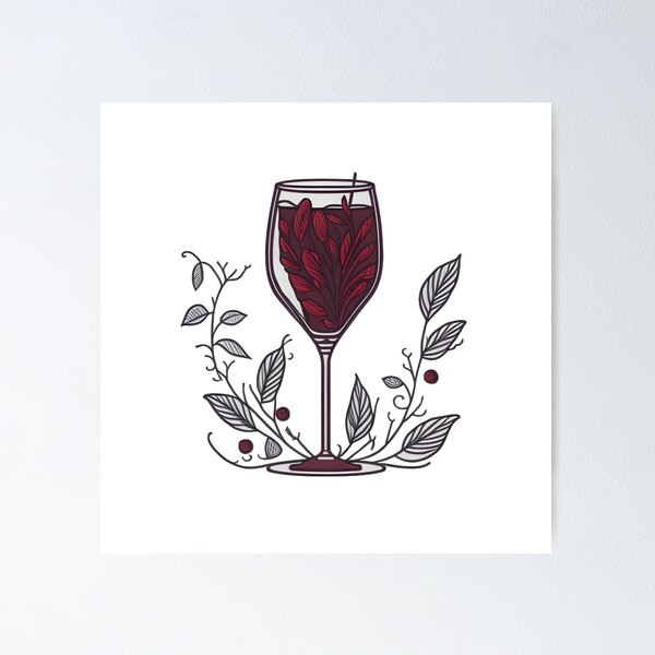 Aesthetic Boho Wine Glass Art Board Print for Sale by Cravio