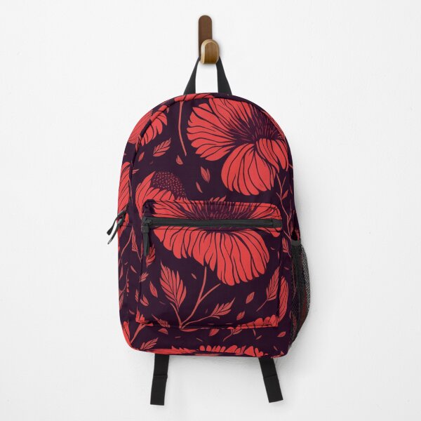 Item preview, Red Poppy Flowers on Purple, Floral Botanical Pattern designed and sold by Itaya Art.