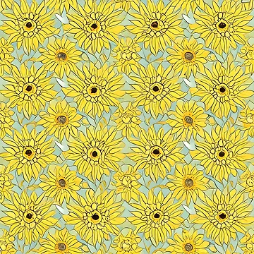 Artwork thumbnail, Beautiful Sunflowers Pattern by DeepSeeAI