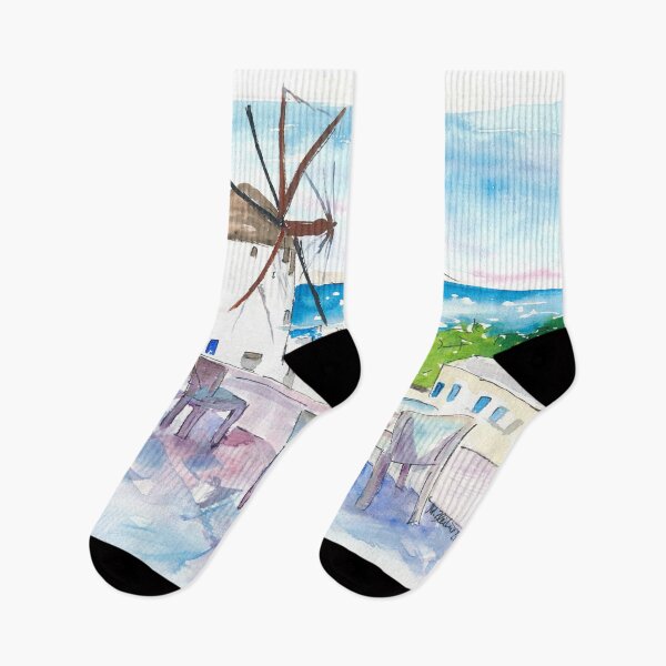 Item preview, Wonderful Vew of Mykonos Greece with Windmill and Aegean Sea designed and sold by artshop77.