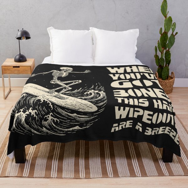 Item preview, When You've Got Bones This Hard Wipeouts are a Breeze Vintage Surfing Skeleton Print designed and sold by semisoberme.