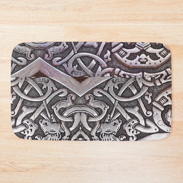 Item preview, viking wood carving design with dragons designed and sold by LGMmugsdesign.