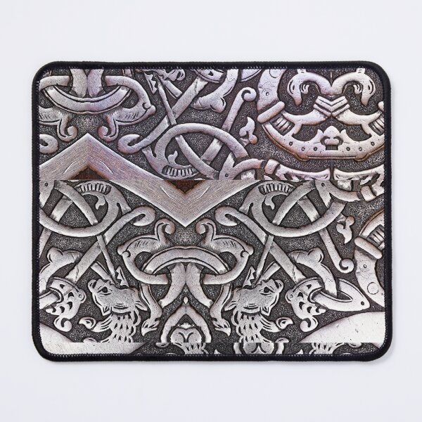 Item preview, viking wood carving design with dragons designed and sold by LGMmugsdesign.