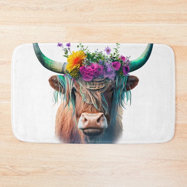 Item preview, Highland Cow Cut Flowers Colorful designed and sold by Travel Time.