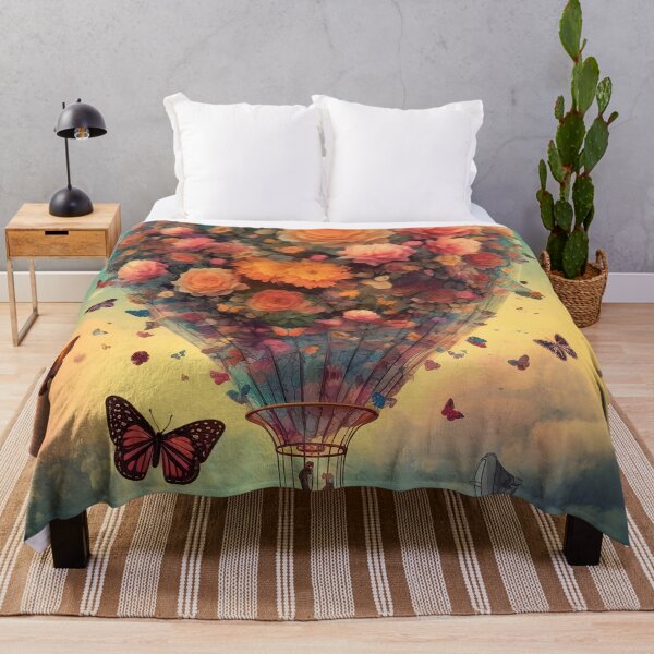 Item preview, Butterfly hot balloon in dreamy fantasy world 1 designed and sold by Art by Lilia.