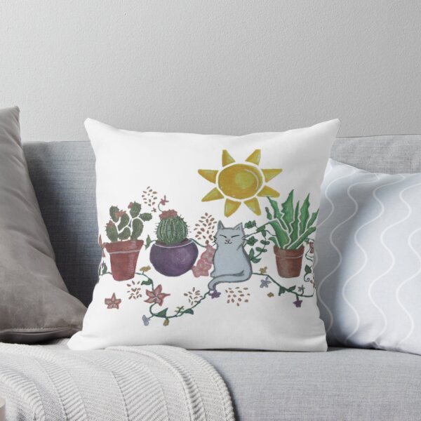 Item preview, cat & plant sun bath designed and sold by GravityDraws.