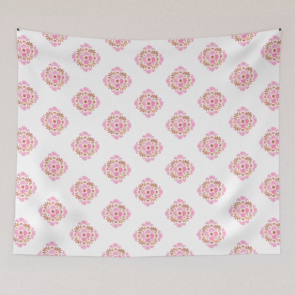 Item preview, Pretty Boho Floral Sunset Tile Design Pink  designed and sold by WildFlowerWC.