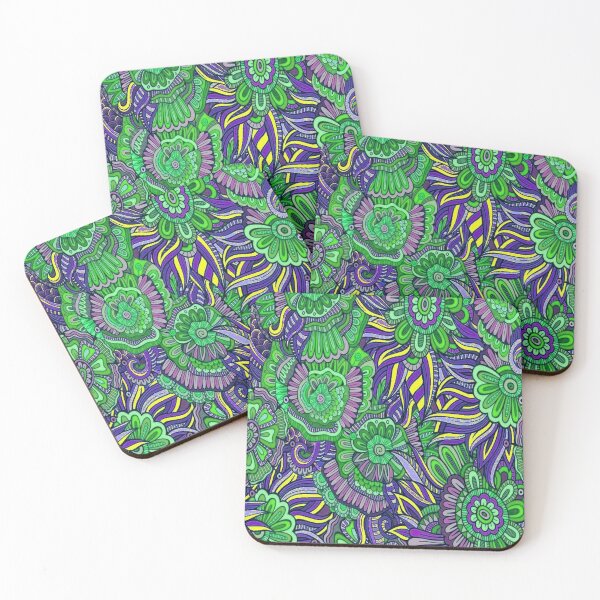 Item preview, Mandalas flowers in predominant colors blue purple and green  designed and sold by JaroDesign2023.