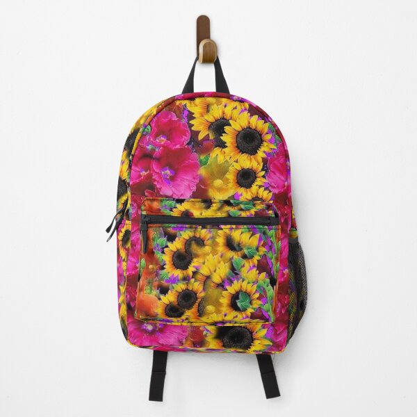 Item preview, ABSTRACTED HOLLYHOCKS SUNFLOWERS SUMMER FLORAL GARDEN ART designed and sold by sharlesart.