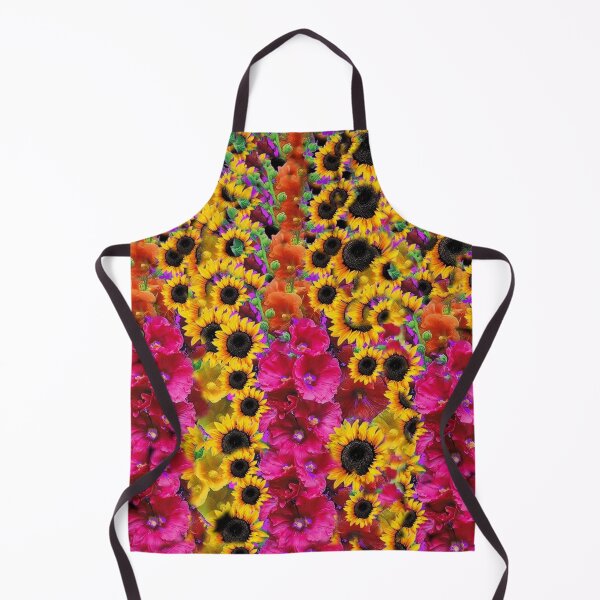 Item preview, ABSTRACTED HOLLYHOCKS SUNFLOWERS SUMMER FLORAL GARDEN ART designed and sold by sharlesart.