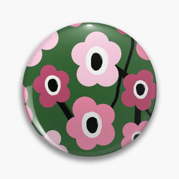Item preview, Iconic Retro Scandinavian Floral Pattern in Pink and Green #1 designed and sold by Deutschic.