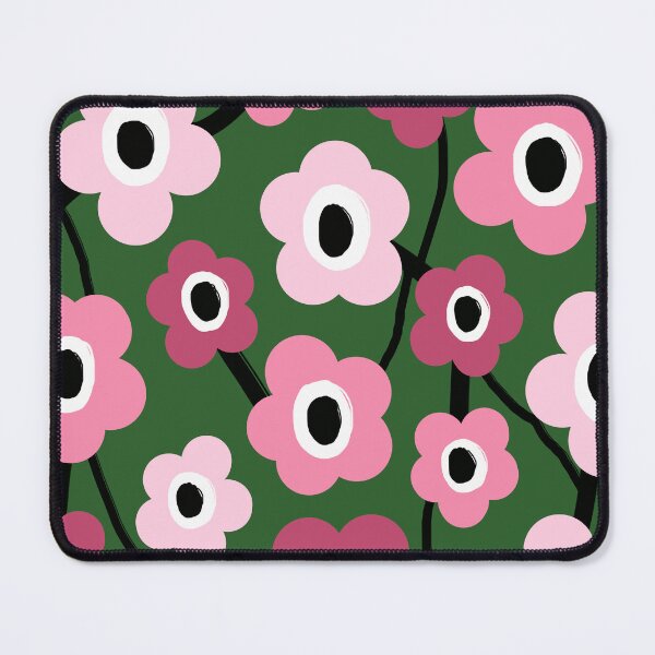 Item preview, Iconic Retro Scandinavian Floral Pattern in Pink and Green #1 designed and sold by Deutschic.