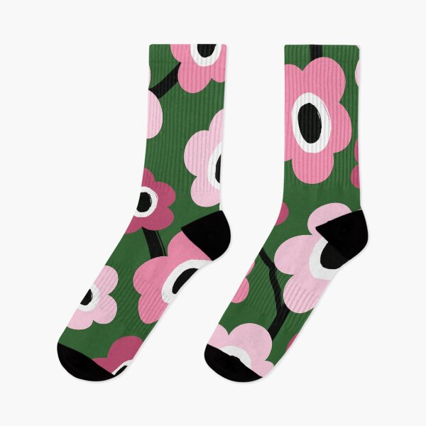 Item preview, Iconic Retro Scandinavian Floral Pattern in Pink and Green #1 designed and sold by Deutschic.