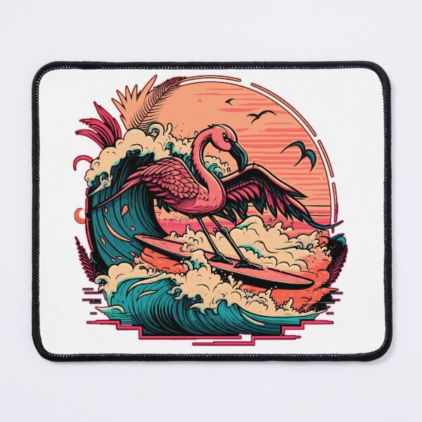 Item preview, Surfing Pink Flamingo designed and sold by Meliafroggy.