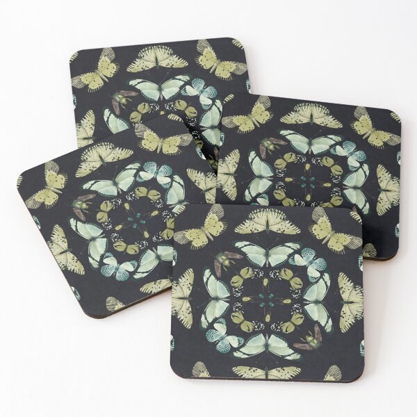 Item preview, Green Insects Two- on darkest teal designed and sold by JAFStudio.