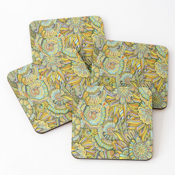 Item preview, Mandalas flowers in predominant colors yellow and blue  designed and sold by JaroDesign2023.