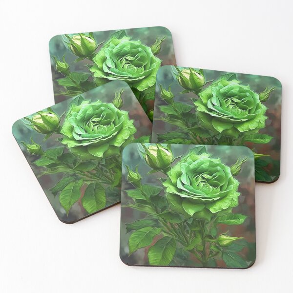 Item preview, The Green Rose: A Symbol of Life and Rejuvenation in Oil Painting designed and sold by EmeraldeaArt.