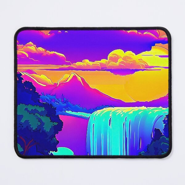 Item preview, Waterfall Sunset Pop Art Landscape designed and sold by LaRoach Digital Arts.
