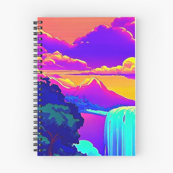 Item preview, Waterfall Sunset Pop Art Landscape designed and sold by LaRoach Digital Arts.