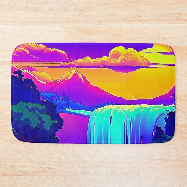 Item preview, Waterfall Sunset Pop Art Landscape designed and sold by LaRoach Digital Arts.