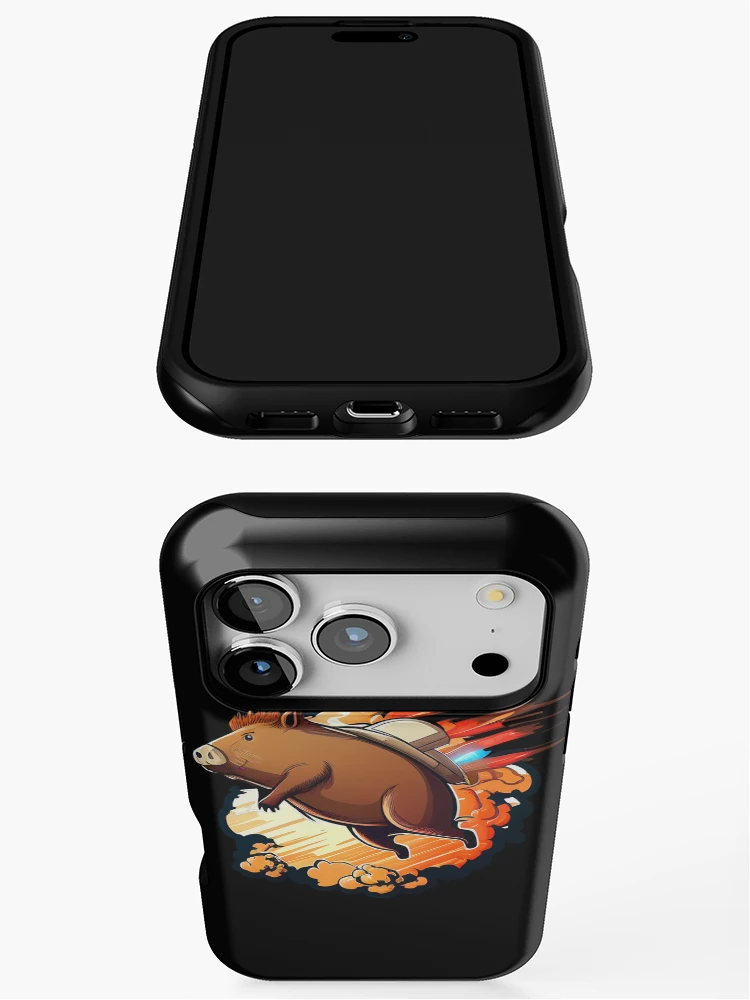 Thumbnail 3 of 4, iPhone Case, Jetpack Capybara designed and sold by RandomForestBot.