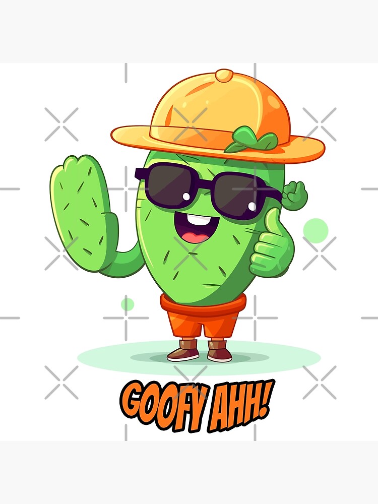 Grinning Cactus Wearing Yellow Hat - Goofy Ahh Pictures Poster for Sale by  Artwyz