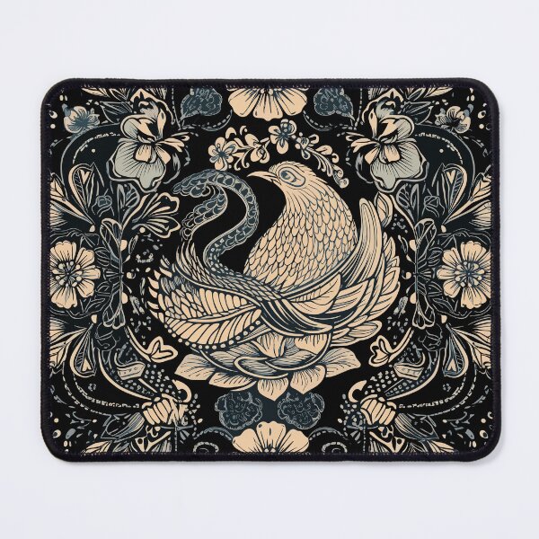 Item preview, Golden Aviary: Elegant Bird Centered in Beige Pattern designed and sold by RandomForestBot.