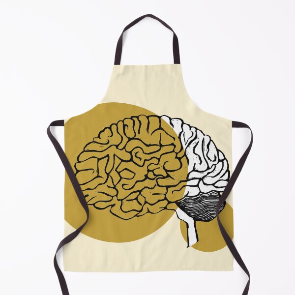 Item preview, Cerebro | amarillo | cerebro de linóleo designed and sold by Aspire Happy Art.