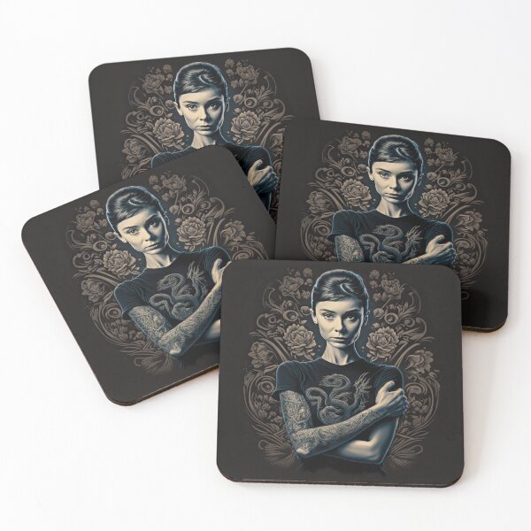 Item preview, Audrey Hepburn Inspired Tattooed in punk rock, art nouveau style designed and sold by ThatsTheStyle.