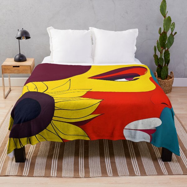 Item preview, Pop Art Style Woman with Sunflower designed and sold by The Bubble 1307.