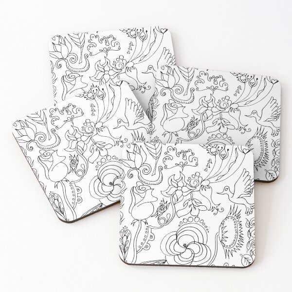 Item preview, Floral design hand drawn designed and sold by ladyberndt.