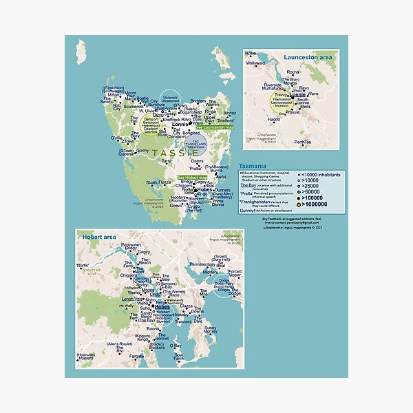Item preview, Tasmania Slang Map designed and sold by S-T-O-A.