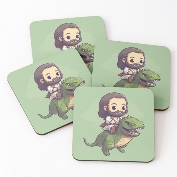 Item preview, Jesus riding a dinosaur  designed and sold by Buttnuggs.